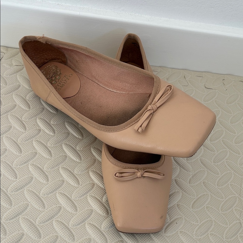 Vince Camuto Nude Square-Toe Flats